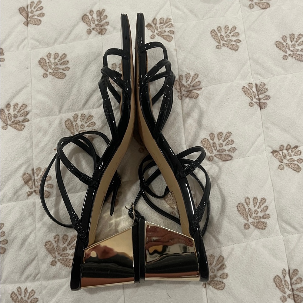White House Black Market Elegant Black Strappy Women's Sandals - Picture 6 of 8